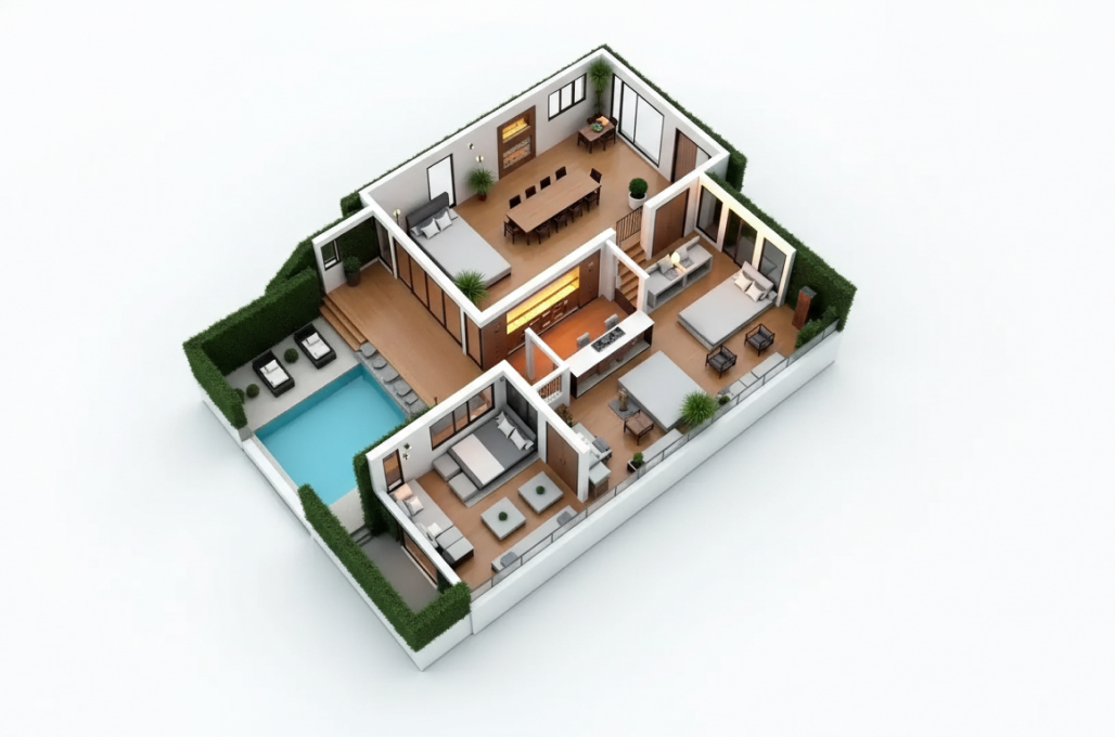 Architectural 3D modeling Services Simple Drawing